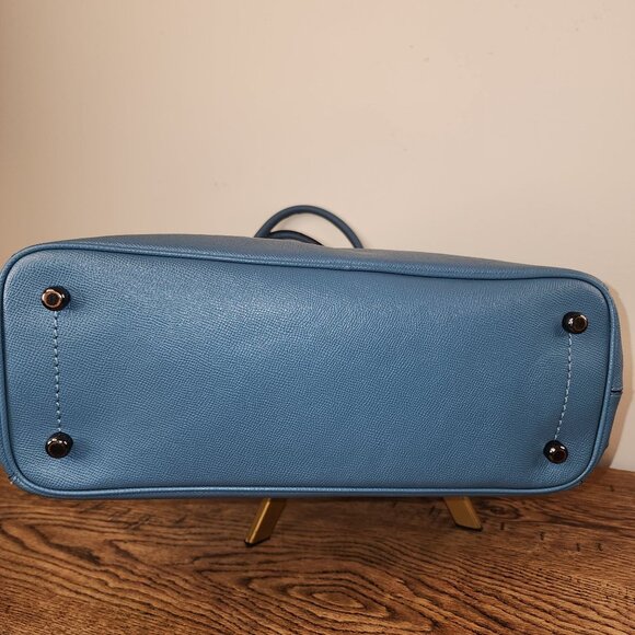 Coach Large Blue Bailey Carryall Shoulder Tote Bag EUC - Picture 11 of 16